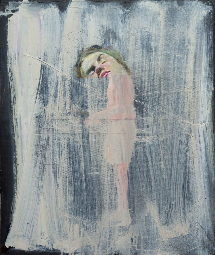 Une figure seule, 60 x 50 cm, huile sur toile, 2017.