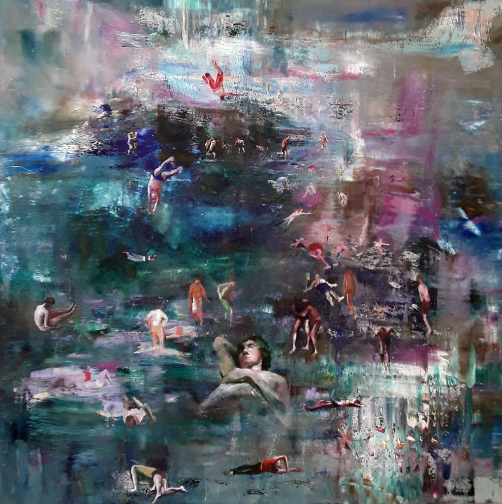 Somme, huile sur toile, 150 x 150 cm, 2015.