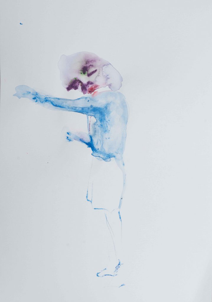 Non titré, 41 x 30 cm, crayon aquarellable sur papier, 2018.