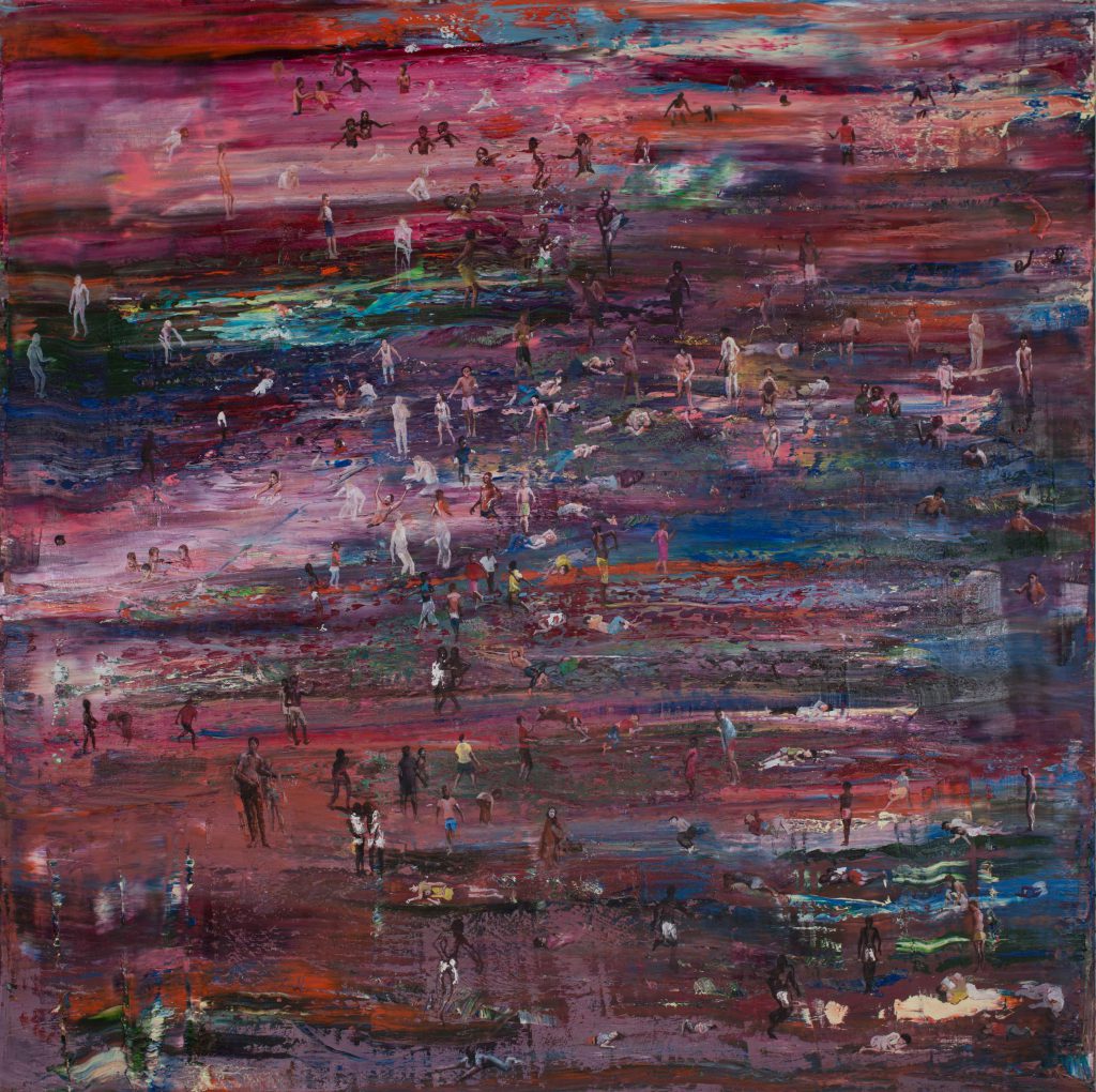 Peuplement 3, 150 x 150 cm, huile sur toile, 2014.